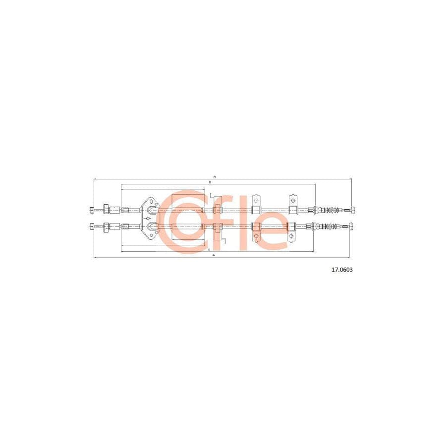 Cofle 92.17.0603 Hand Brake Cable for Mazda 6