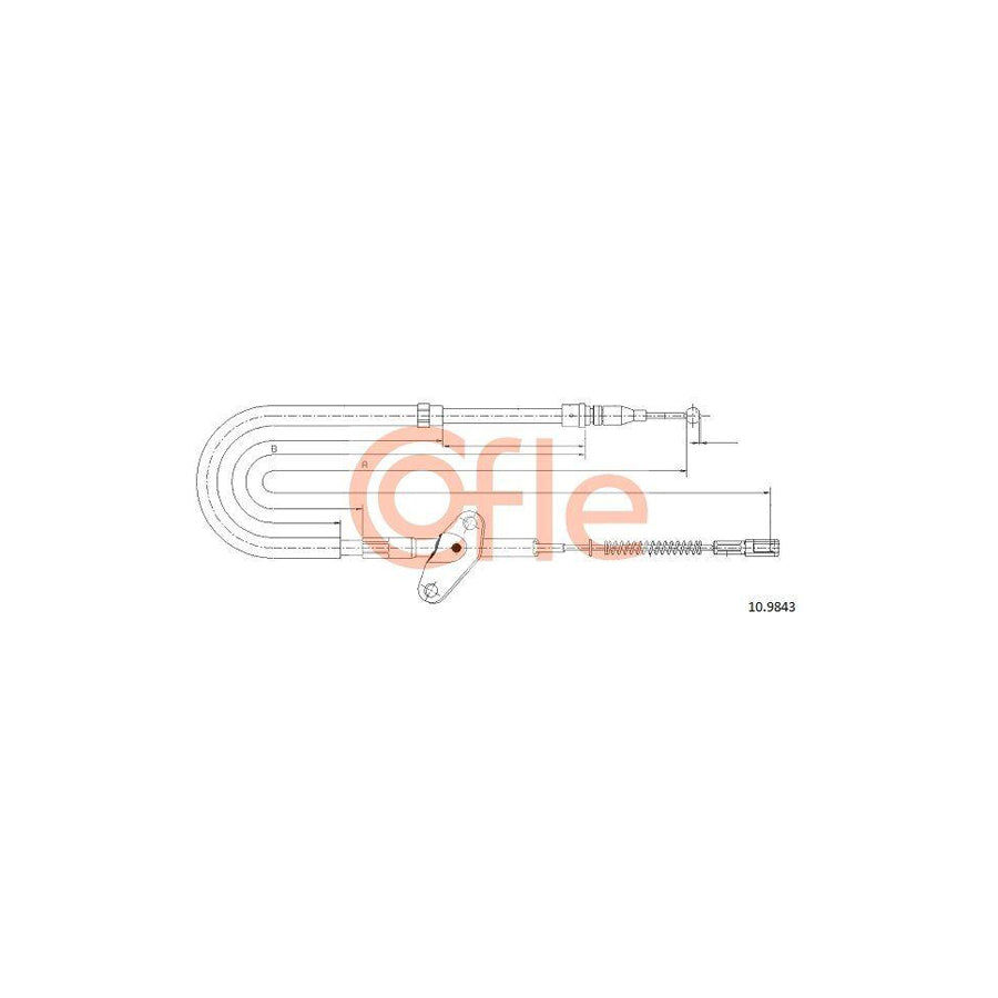 Cofle 10.9843 Hand Brake Cable Suitable for Mercedes-Benz T1