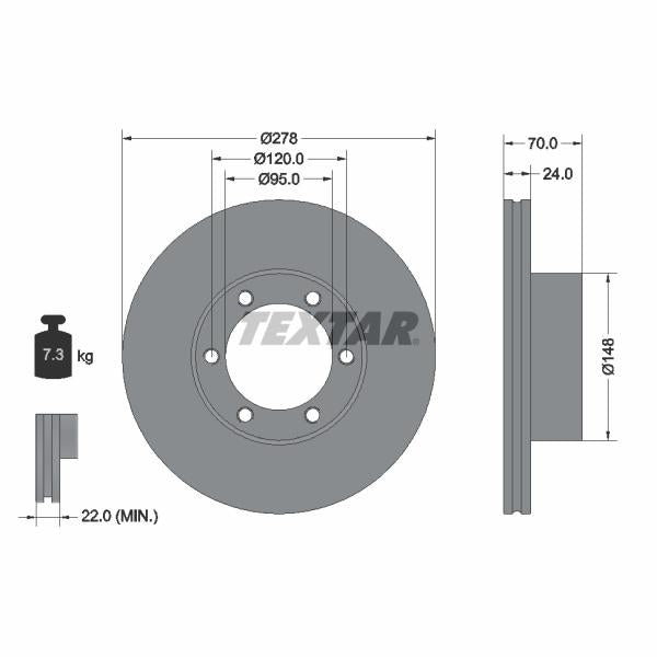 TEXTAR 92033100 Brake Disc