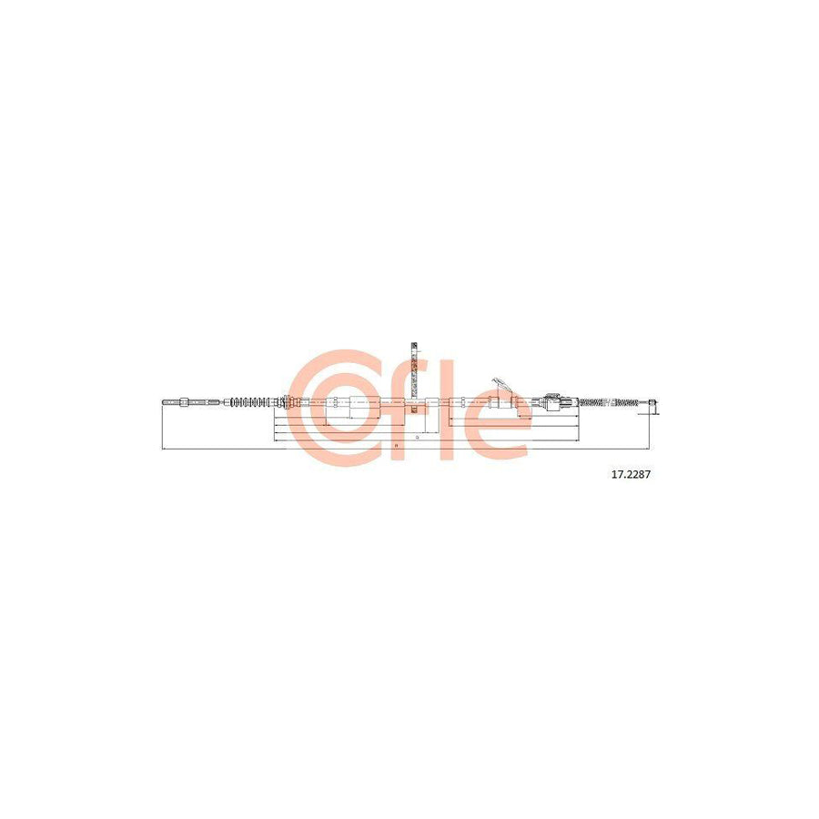 Cofle 92.17.2287 Hand Brake Cable for Mitsubishi L200 III Pickup (K6)