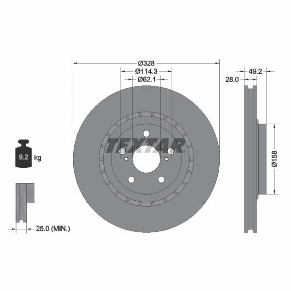 TEXTAR 92259405 Brake Disc