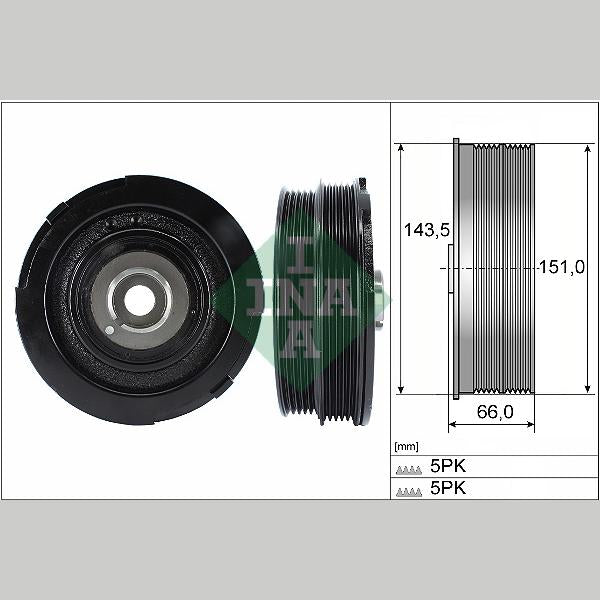 INA 544006910 Crankshaft Belt Pulley