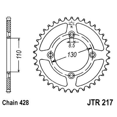 JT JTR217,52 Chain Sprocket