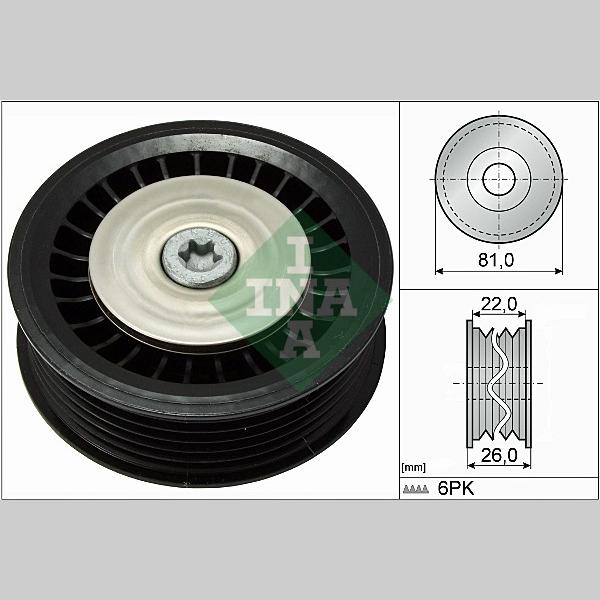 INA 532067810 V-Ribbed Belt Deflection/Guide Pulley
