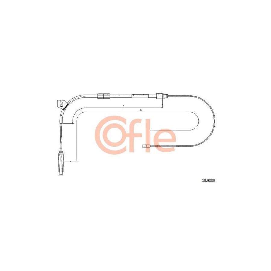 Cofle 92.10.9330 Hand Brake Cable Suitable for Mercedes-Benz A-Class (W168)
