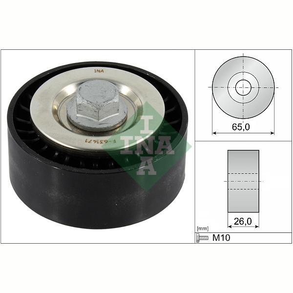 INA 532089610 V-Ribbed Belt Deflection/Guide Pulley