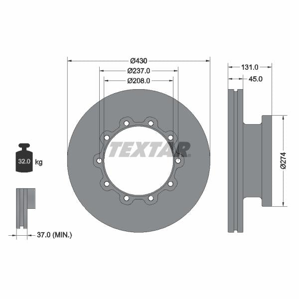 TEXTAR 93088300 Brake Disc