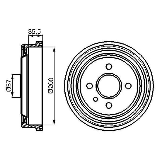 BOSCH 0986477021 Brake Drum