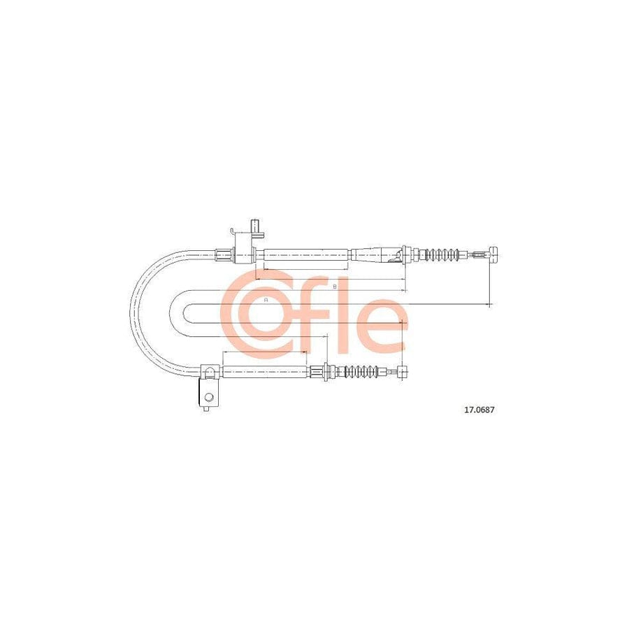 Cofle 17.0687 Hand Brake Cable for Mazda 323F V Hatchback (Ba)