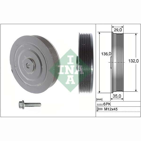 INA 544000920 Crankshaft Belt Pulley