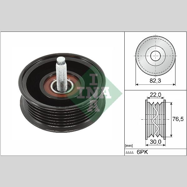 INA 532092210 V-Ribbed Belt Deflection/Guide Pulley