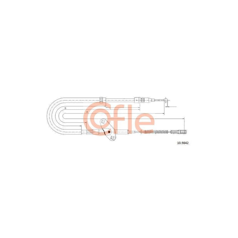 Cofle 10.9842 Hand Brake Cable Suitable for Mercedes-Benz T1