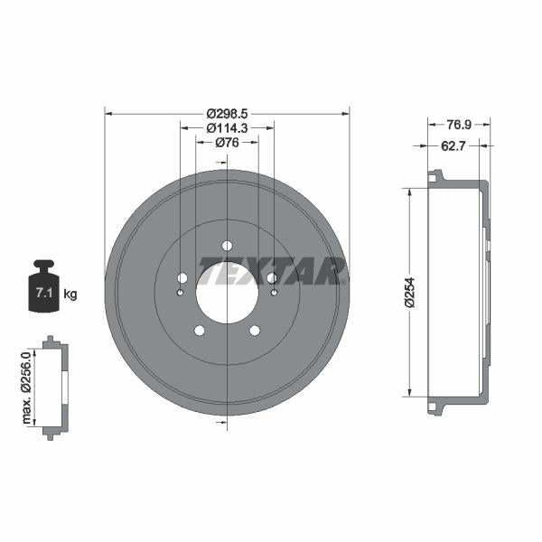 TEXTAR 94035700 Brake Drum