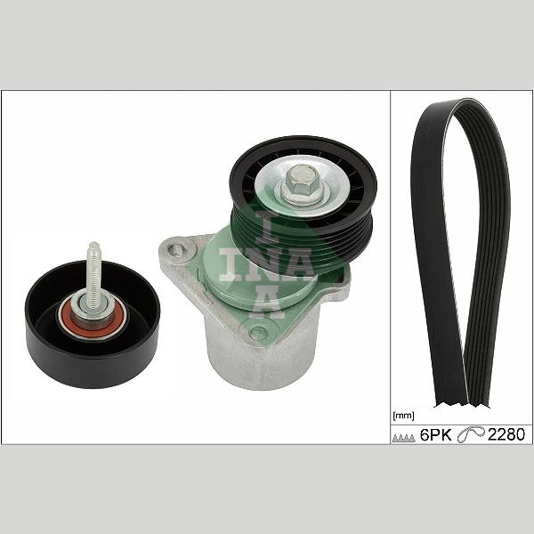 INA 529039810 V-Ribbed Belt Set
