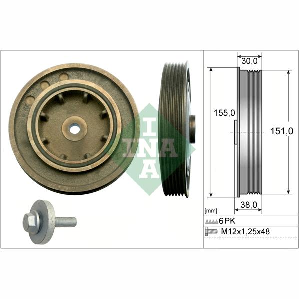 INA 544010120 Crankshaft Belt Pulley