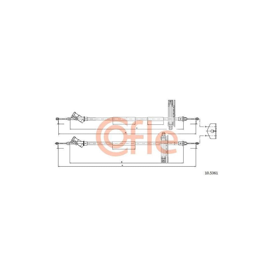 Cofle 92.10.5361 Hand Brake Cable for Ford Focus