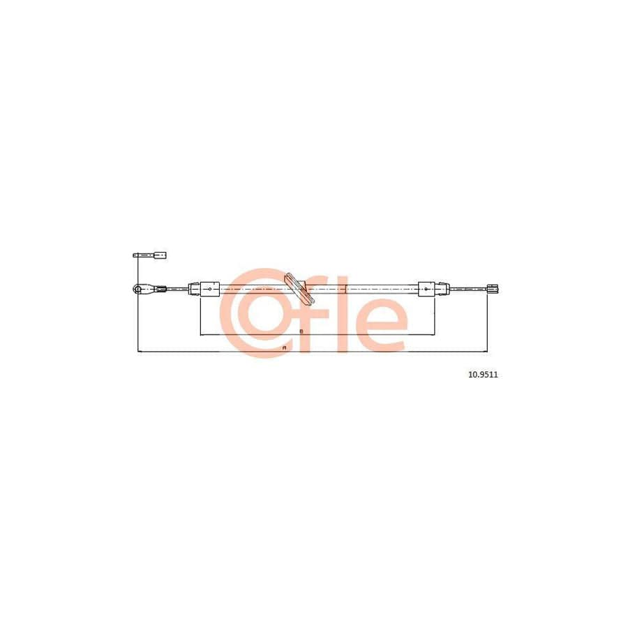 Cofle 92.10.9511 Hand Brake Cable Suitable for Mercedes-Benz ML-Class (W163)