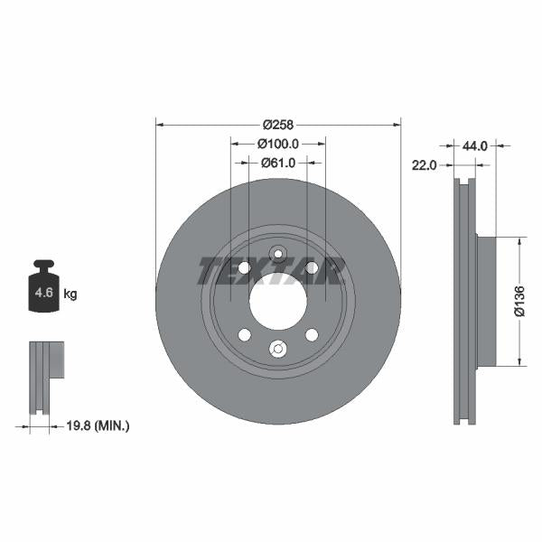 TEXTAR 92255203 Brake Disc