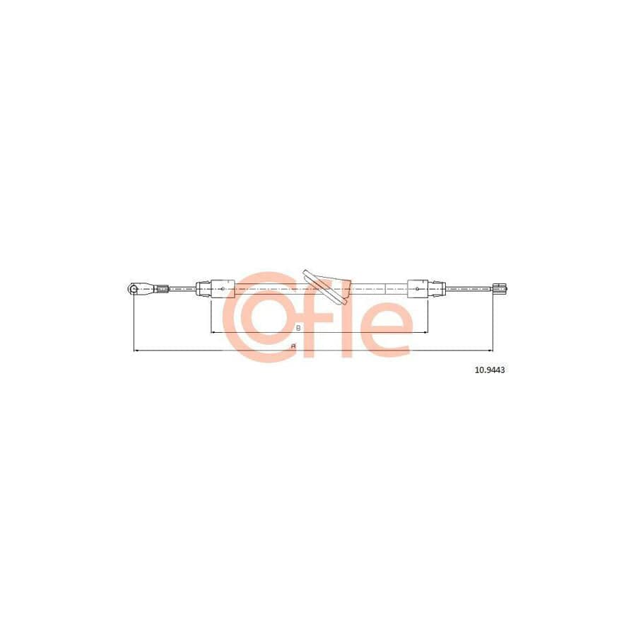 Cofle 10.9443 Hand Brake Cable Suitable for Mercedes-Benz E-Class