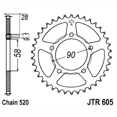 JT JTR605,35 Chain Sprocket