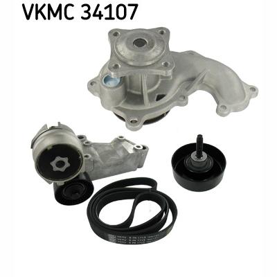 SKF VKMC34107 Water Pump + V-Ribbed Belt Kit