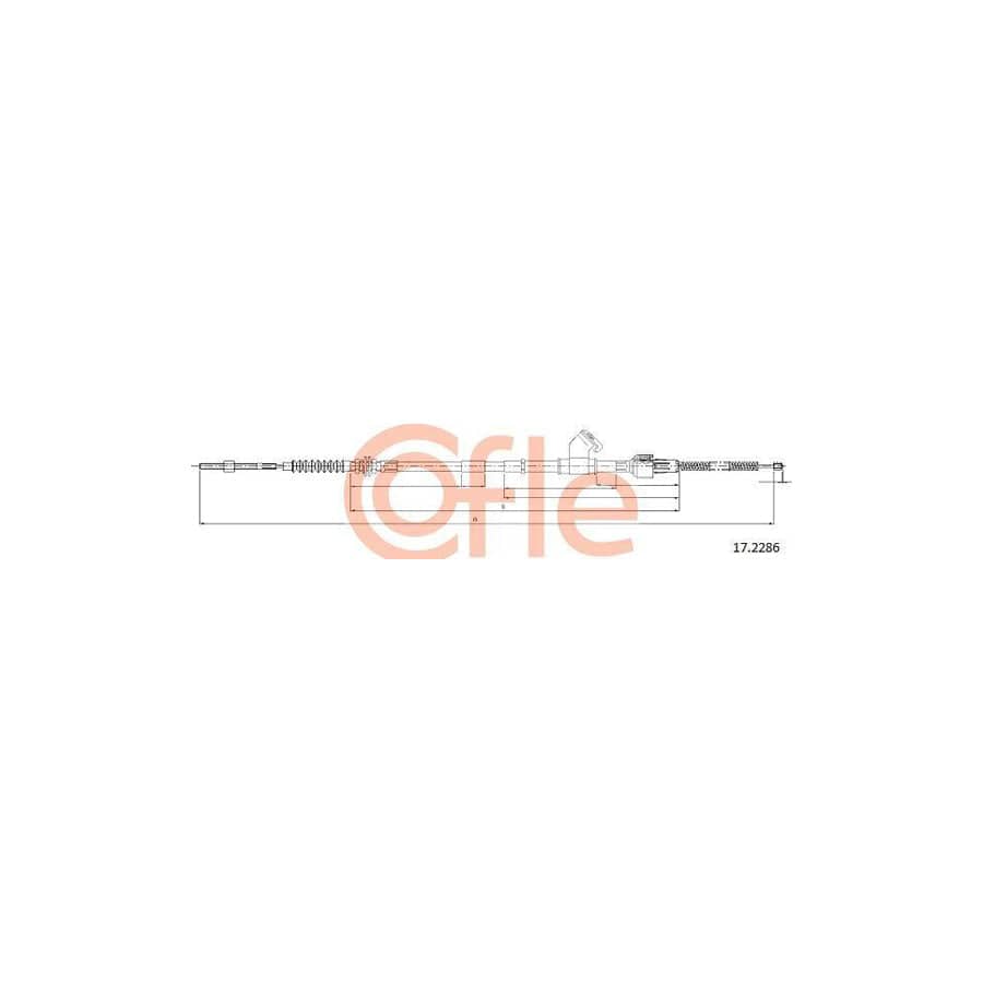 Cofle 17.2286 Hand Brake Cable for Mitsubishi L200 III Pickup (K6)