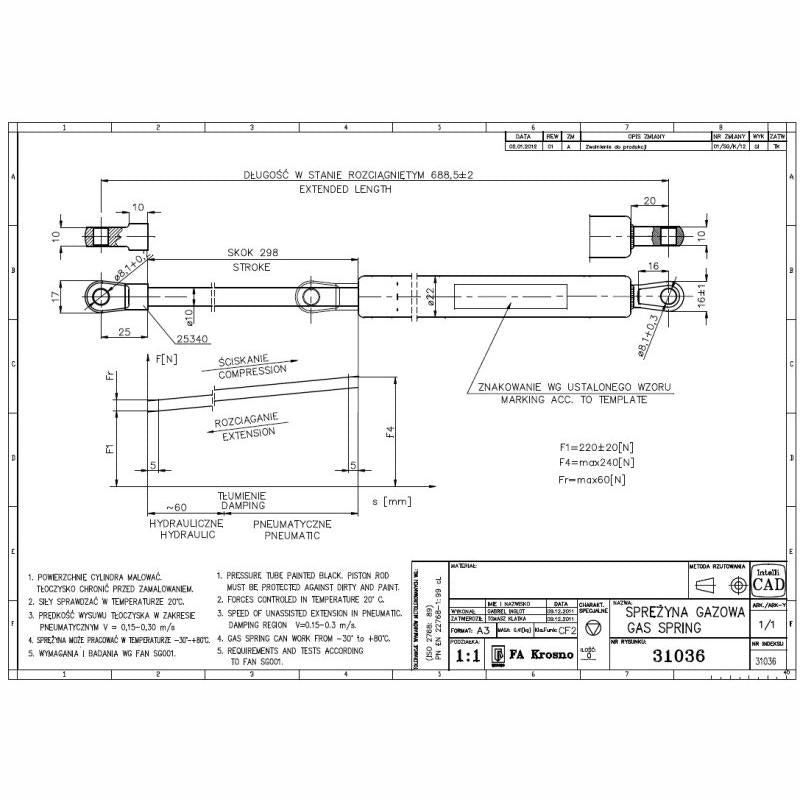 KROSNO KR31036 Gas Spring