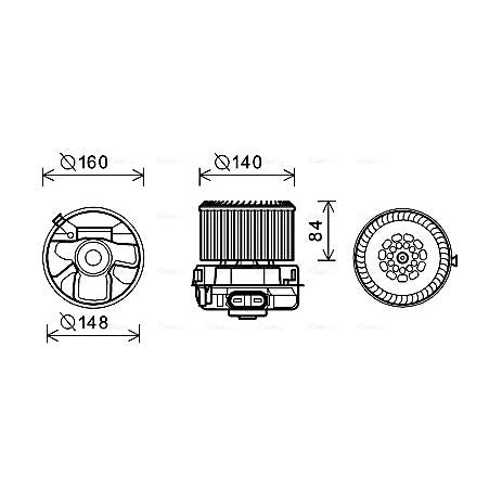 AVA COOLING PE8369AVA Interior Blower Electric Motor