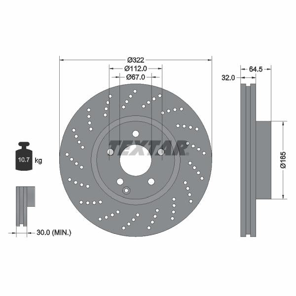 TEXTAR 92163405 Brake Disc