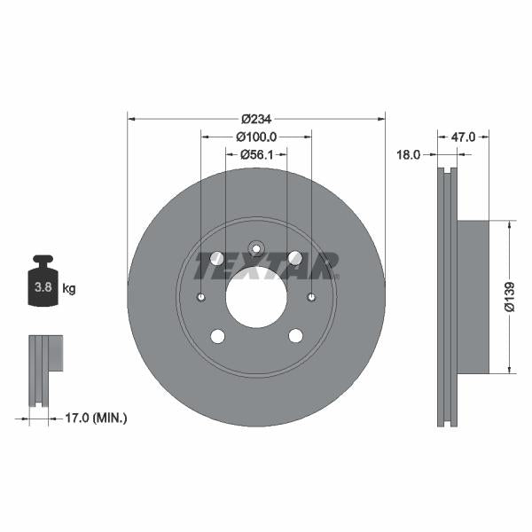 TEXTAR 92076900 Brake Disc