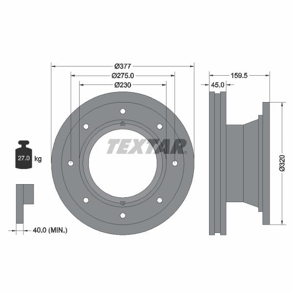 TEXTAR 92116400 Brake Disc