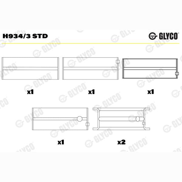 GLYCO H9343STD Crankshaft Bearing