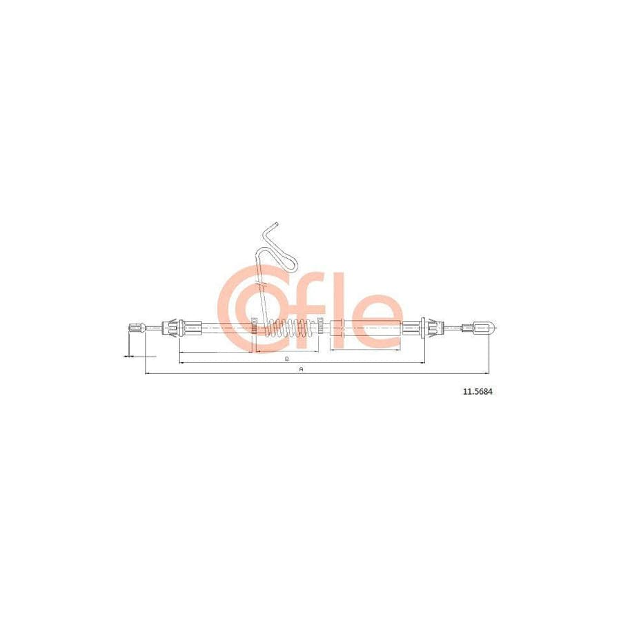 Cofle 11.5684 Hand Brake Cable for Ford Transit Mk6 Van (V347, V348)