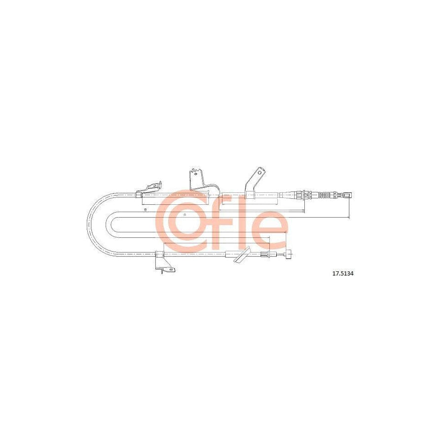 Cofle 17.5134 Hand Brake Cable for Suzuki Swift III Hatchback (Mz, Ez)
