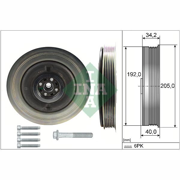 INA 544050420 Crankshaft Belt Pulley Set
