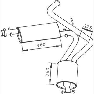 DINEX DIN33321 Centre/Rear Muffler
