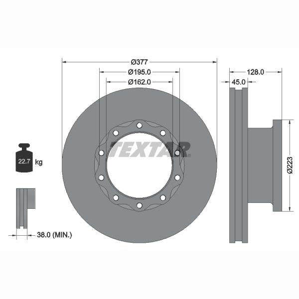 TEXTAR 93086900 Brake Disc