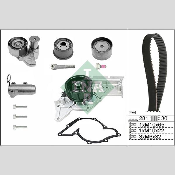 INA 530048030 Water Pump & Timing Belt Kit