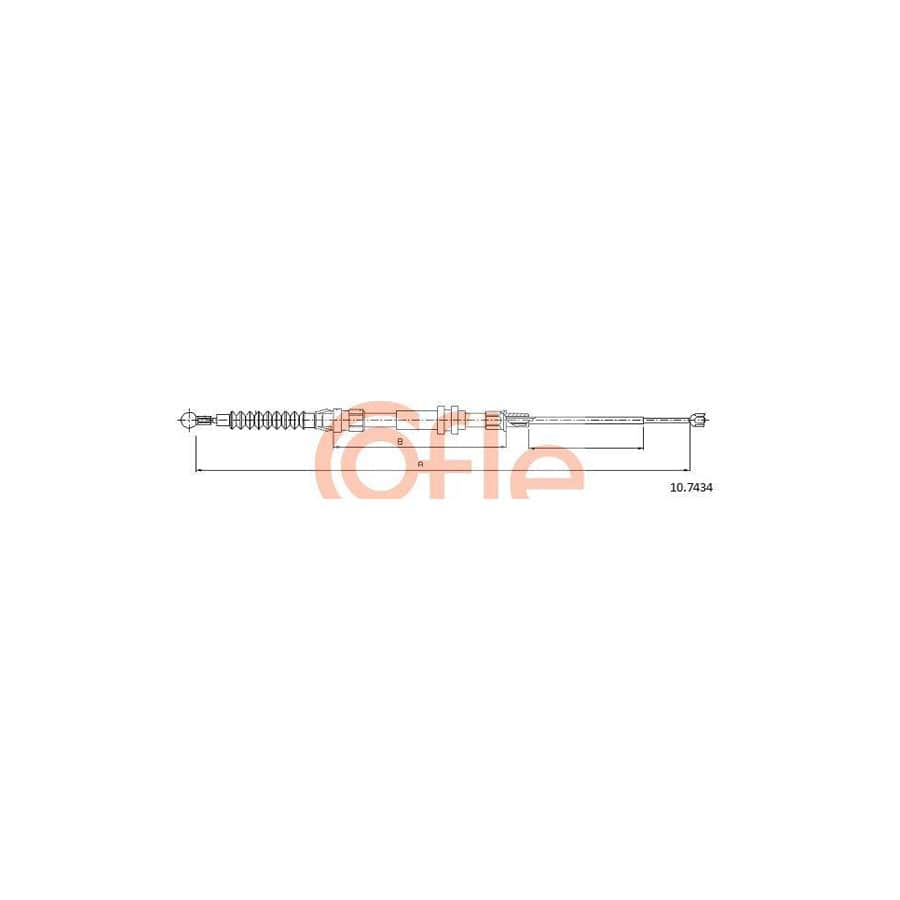 Cofle 10.7434 Hand Brake Cable for VW Caddy