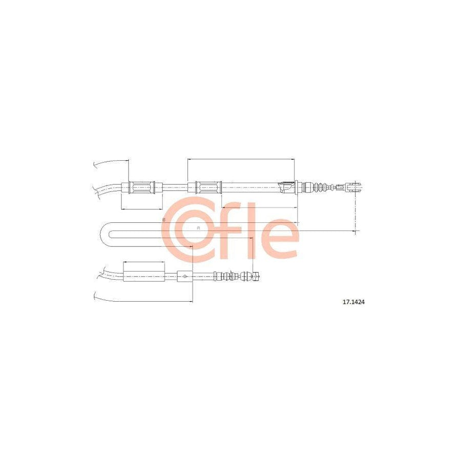 Cofle 17.1424 Hand Brake Cable for Toyota Corolla