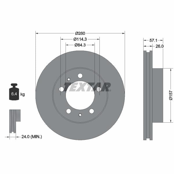 TEXTAR 92070200 Brake Disc