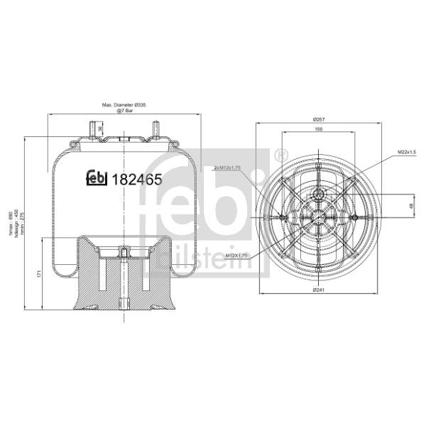 FEBI FE182465 Air Suspension Bellow
