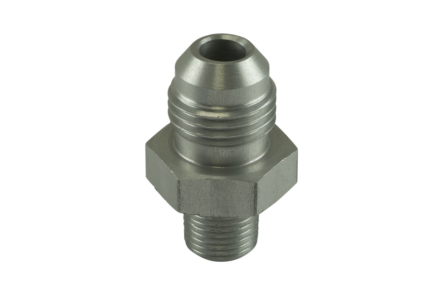 Fitting M10 Female to 1/8 NPT Male Straight - Silver | ML Performance Car Parts