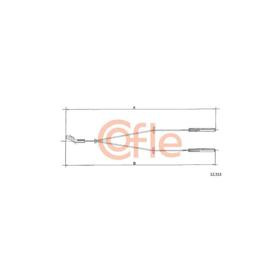 Cofle 12.513 Cable, Heater Flap for VW Beetle Type 1