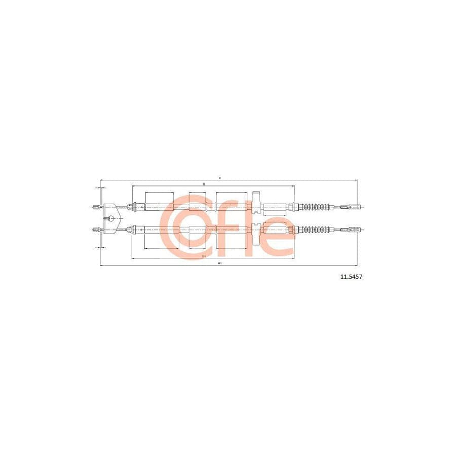 Cofle 92.11.5457 Hand Brake Cable for Ford Fiesta Mk5 Hatchback (Jh1, Jd1, Jh3, Jd3)