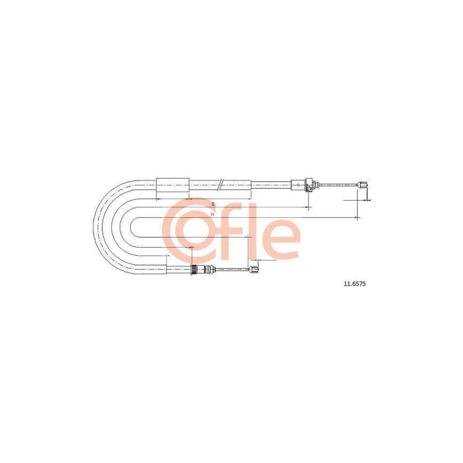 Cofle 92.11.6575 Hand Brake Cable for Renault Clio III Hatchback (Br0/1, Cr0/1)