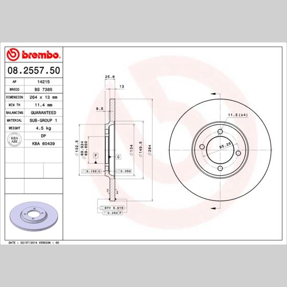 BPART F-1607 Disc Brake Caliper Repair Kit