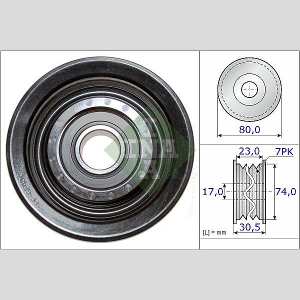 INA 532058010 V-Ribbed Belt Deflection/Guide Pulley