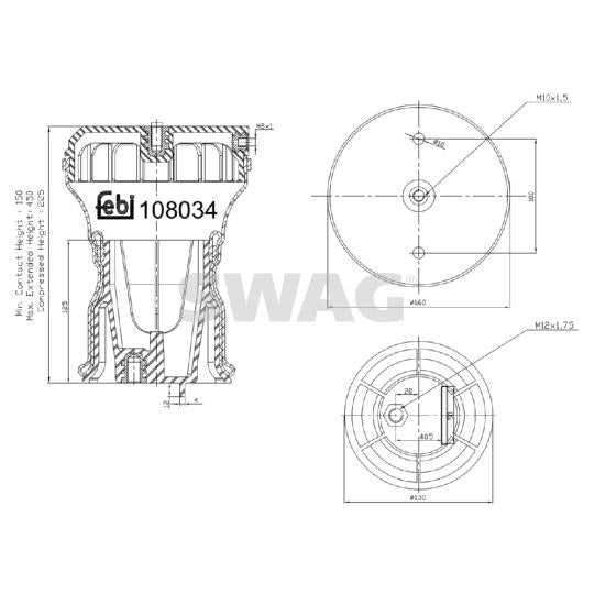 SWAG SW37108034 Air Suspension Bellow