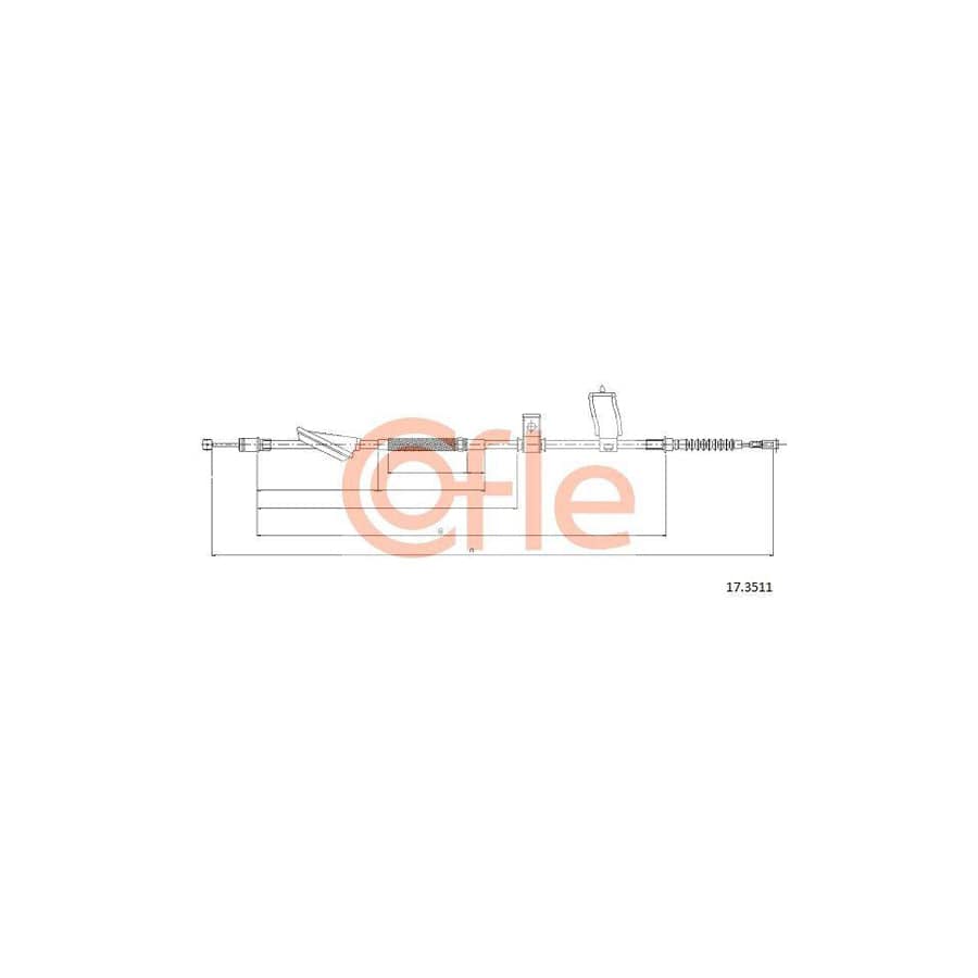 Cofle 92.17.3511 Hand Brake Cable for Daewoo Leganza